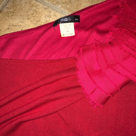 VINTAGE Red One Shoulder Dress 2X Made in USA 🇺🇸 - Picture 3 of 3